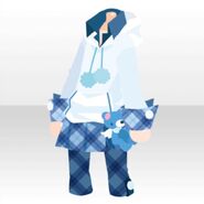 (Tops) Cute Check Outfit Set ver.A blue