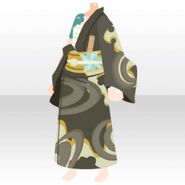 (Tops) Cool Light Kimono with Wave ver.A black