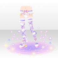 (Pant&Skirt) Twinkle Constellation Ribbon Knee High Socks ver.A pink