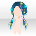(Hairstyle) Neon Lights Twin Tails Hair ver.A blue