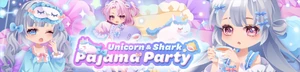 Banner Unicorn & Shark Pajama Party Sub