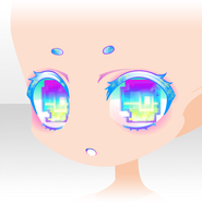 (Face) Hologram Mutant Dot Eyes Surprised Face ver.B green