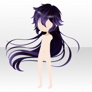 (Hairstyle) Hell Flame Hades Wavy Hair ver.B black