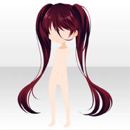 (Hairstyle) Death God Long Twin Tails Hair ver.A red