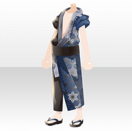 (Tops) Sleeves Rolled Up Yukata ver.A blue