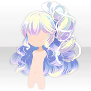(Hairstyle) Ornament Ribbon Decoration Fluffy Long Hair ver.A white