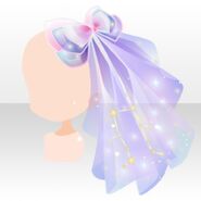 (Head Accessories) Starry Sky Ribbon Veil ver.A purple