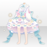 (Tops) Flowerice Party Ribbon Rose Dress ver.A white