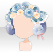 (Head Accessories) Brilliant Horns on Flower Headband ver.A blue