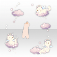 (Avatar Decor) Angelic Kittens Fluffy Floating Clouds ver.A yellow