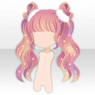 (Hairstyle) Lovely Heart Buns on Twin Tails Hair ver.A pink