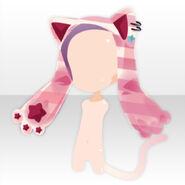 (Head Accessories) Rock'n Cat Ears Hood Set ver.A pink