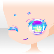 (Face) Hologram Mutant Dot Eyes Wink Face ver.B green