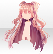 (Hairstyle) Red Chanpaign Vampire Long Hair ver.A pink