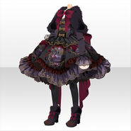 (Tops) Water Reflection Furred Cape Dress ver.A black