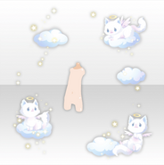 (Avatar Decor) Angelic Kittens Fluffy Floating Clouds ver.A white