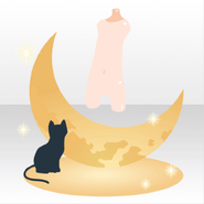 (Avatar Decor) Black Cat and Crescent Moon ver.A yellow