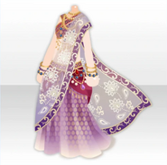 (Tops) Ethnic Tale Sari Blowing in God's Wind ver.A purple