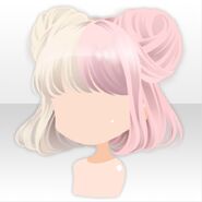 (Hairstyle) Daydream Bicolor Twin Up Hair ver.A pink