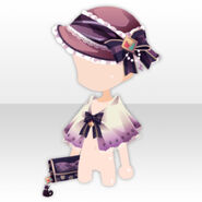 (Head Accessories) Black Cat Cafe Modern Hat and Bag ver.A purple