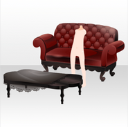(Shoes) Gentleman's Invitation Sofa and Low Table ver.A red