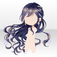 (Hairstyle) Collier de perles Sparkle Long Hair ver.A black