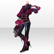 (Tops) La Vie En Rose Corset Suit ver.A red