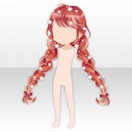 (Hairstyle) Flower Garden Shiny Fluffy Braided Hair ver.A red