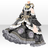 (Tops) Dark Forest Flower Frill Dress ver.A black