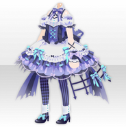 (Tops) Haunted Restaurant Frayed Ribbon Dress ver.A blue