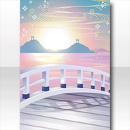 (Wallpaper/Profile) Beautiful Light Ocean View Bridge Wallpaper ver.A pink