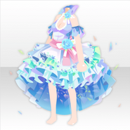 (Tops) Twinkle Hologram Chiffon Frilled Dress ver.A blue