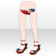 (Pant&Skirt) Rose One Point Pumps and Underwear ver.A red
