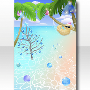 (Wallpaper/Profile) Tropical X'mas Ornamented Beach Wallpaper ver.A blue