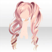 (Hairstyle) Aria Curly Twin Tail Hair ver.A pink