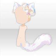 (Head Accessories) Angelic Kittens Fluffy Tail and Ears ver.A white