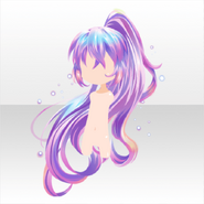(Hairstyle) Glittery Zombie Ponytail Hair ver.A blue