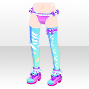 (Pant&Skirt) Fancy Dolls Stuffed Knee Highs ver.A blue