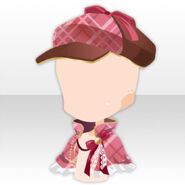 (Head Accessories) Detective Check Print Coat and Hat ver.A pink