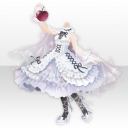 (Tops) White Monochrome Ice Cloak and Frill Dress ver.A white