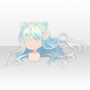 (Hairstyle) Mermaid's Blossom Buns Long Hair ver.A green