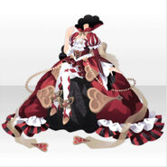 (Tops) Cartes Queen of Hearts Bell Line Dress ver.A red