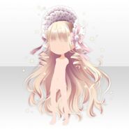 (Hairstyle) Lady's Bonnet Long Curly Hair ver.A pale brown