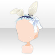 (Head Accessories) Bunny Ear Lace Ribbon Headband ver.A blue