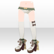 (Pant&Skirt) Cross Ribbon Short Boots & Socks ver.A green