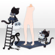 (Shoes) Meow Meow See-off Cats ver.A black