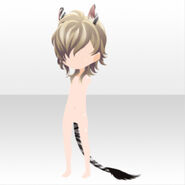 (Hairstyle) Short Hair with Zebra Ears and Tail ver.A yellow