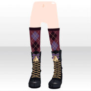 (Pant&Skirt) Check Print Thigh High Socks and Shoes ver.A black