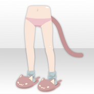 (Pant&Skirt) Cute Cat Slippers and Tail ver.A pink