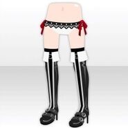 ((Pant&Skirt) Undercore Long Boots and Underwear ver.A black (12 Rings)